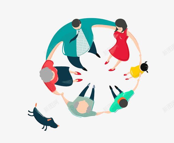 一家人围绕成一个圈png免抠素材_新图网 https://ixintu.com 和睦 团圆 幸福
