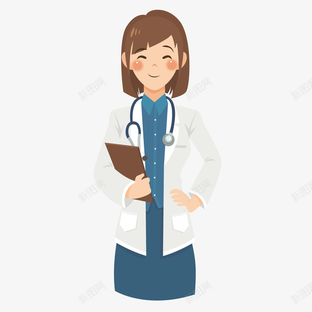一个扁平化的女医生矢量图ai免抠素材_新图网 https://ixintu.com 体检 医疗健康 医院 天使 女医生 扁平化 矢量图