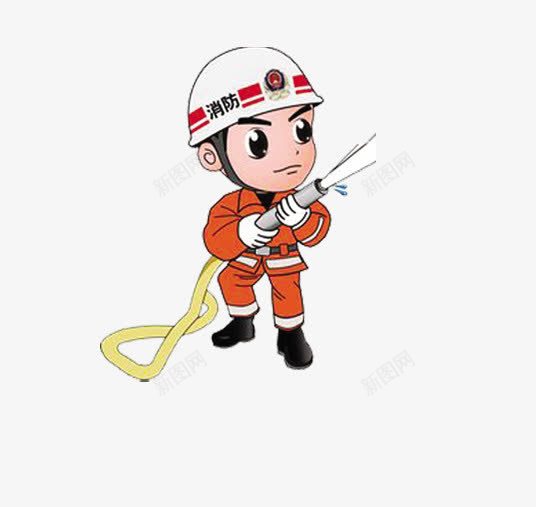 卡通消防员png免抠素材_新图网 https://ixintu.com png图形 人物 卡通消防员救援 水泵 消防员 装饰