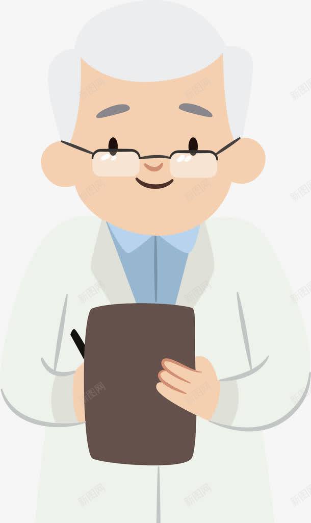 老中医的处方单png免抠素材_新图网 https://ixintu.com 医生 白头发医生 矢量png 老中医