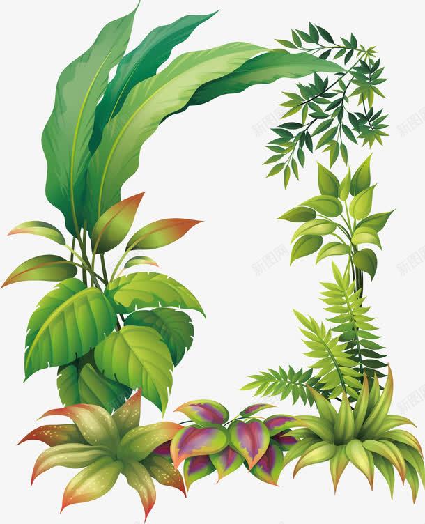 绿色植物边框png免抠素材_新图网 https://ixintu.com 小清新 植物 植物园 矢量png 绿色植物 藤蔓植物