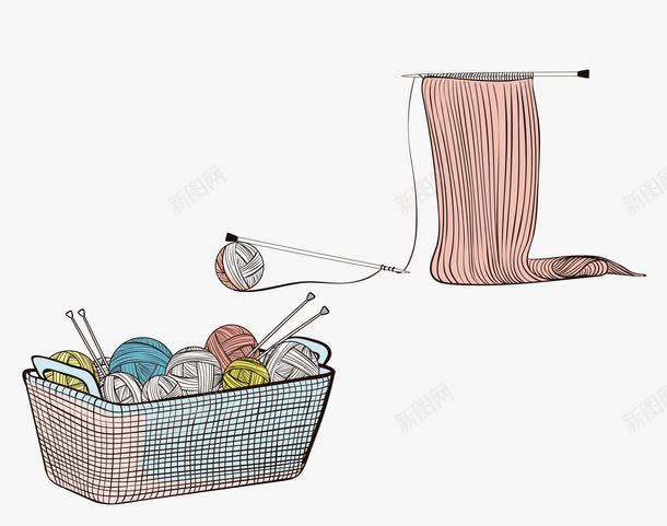妈妈的毛线盒矢量图ai免抠素材_新图网 https://ixintu.com 毛线 毛衣针 矢量图 矢量毛线团 织毛衣 编织毛衣