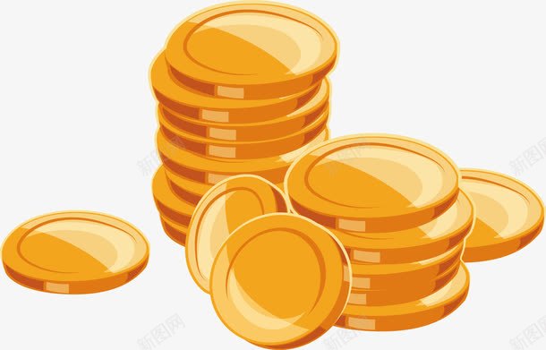 一堆金币png免抠素材_新图网 https://ixintu.com 一堆金币 年终奖 矢量png 耀眼 财富 金币