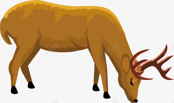 卡通驯鹿图案png免抠素材_新图网 https://ixintu.com 低头喝水的鹿 免抠PNG 动物园 卡通动物 小鹿 野生动物