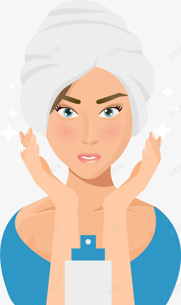 洗脸清洁卡通女孩png免抠素材_新图网 https://ixintu.com SPA 护肤 洗脸女孩 美丽 美妆 美容护肤 美容院