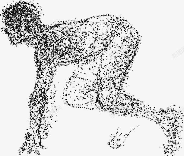 人物起跑png免抠素材_新图网 https://ixintu.com 人物 素描 起跑 起跑线 跑步 黑白