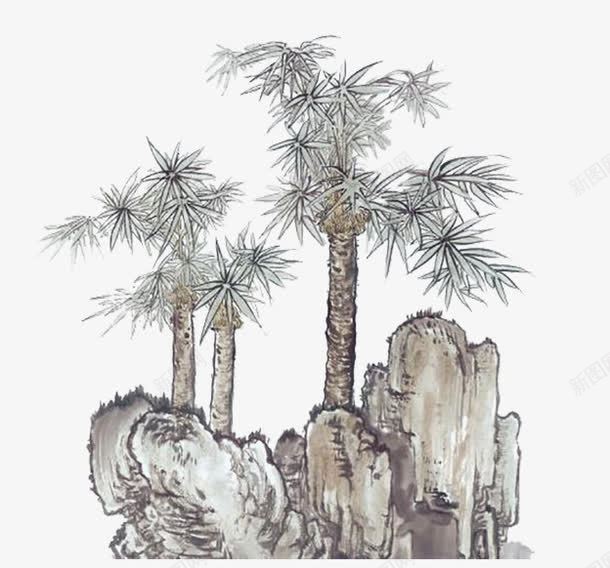 彩色国画松树png免抠素材_新图网 https://ixintu.com 国画 国画线稿 工笔画 彩色松树 松树 松树线稿 水墨迎客松 迎客松