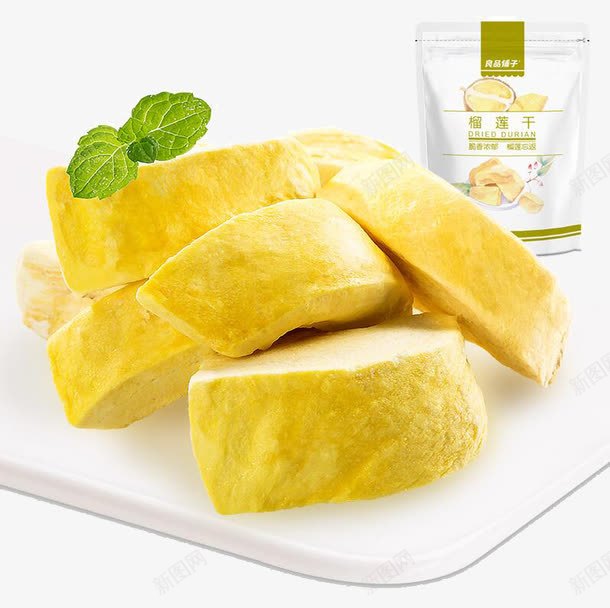 良品铺子榴莲干png免抠素材_新图网 https://ixintu.com 产品实物 休闲零食 榴莲味 水果干