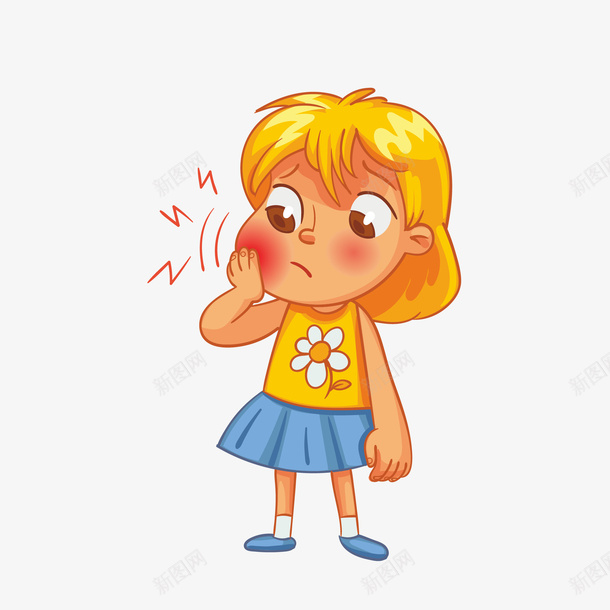 手绘生病牙痛女孩矢量图eps免抠素材_新图网 https://ixintu.com 上火 免抠图 小女孩 手绘 牙痛 生病 生老病死 矢量图 脸颊 难过 鼓起脸颊