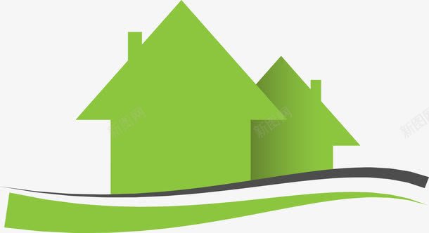 卡通绿色房产图标png_新图网 https://ixintu.com logo图 住房 别墅 地产 建筑 房产logo 房产地标 房产标志 房地产 房地产图标 房地产图标矢量图 房子