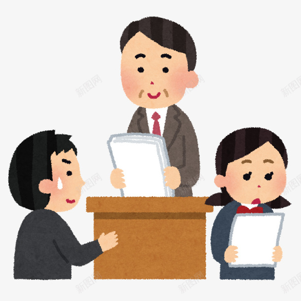卡通发试卷的老师png免抠素材_新图网 https://ixintu.com 卷子 女孩 教师 水彩 男士 老师 讲台 试卷 课桌