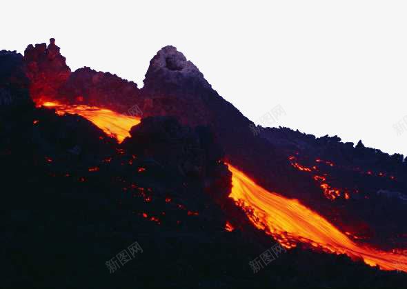 火山岩浆png免抠素材_新图网 https://ixintu.com 岩浆 火山 爆发