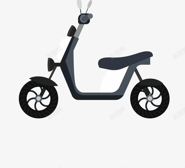 卡通简约电动车交通工具装饰png免抠素材_新图网 https://ixintu.com 交通工具 出行工具 卡通装饰电动车 新能源电车 电动自行车 电动车