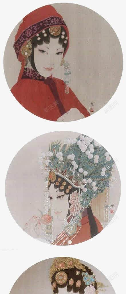 戏曲人物png免抠素材_新图网 https://ixintu.com 中国画 妩媚 工笔画 戏子 美人 花旦 集合