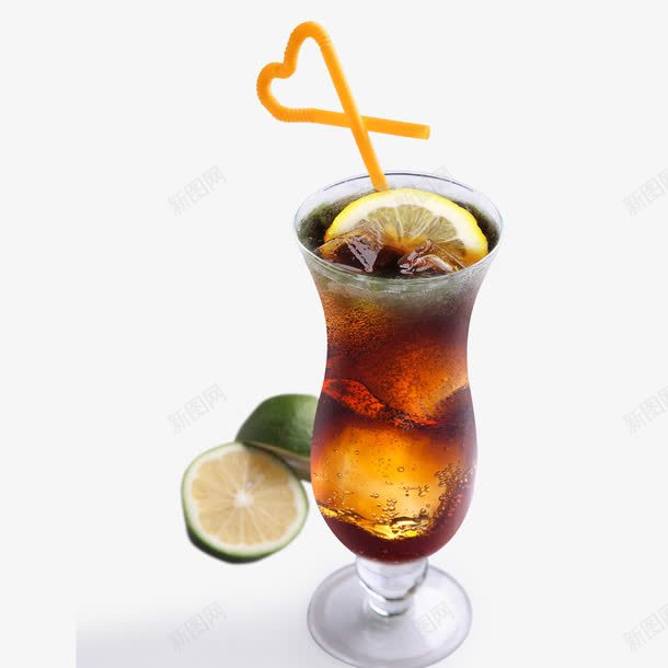 冻柠茶红茶柠檬png免抠素材_新图网 https://ixintu.com 冰块 冻柠茶 夏天 柠檬 爱心吸管 红茶 美味 解渴