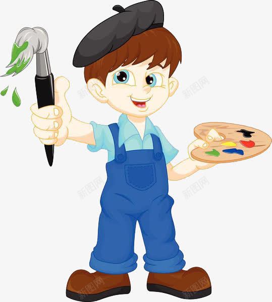 拿着画笔染料盘准备作画的男孩png免抠素材_新图网 https://ixintu.com amp 作画 创意 勾勒 描绘 涂抹 画图 画画 素描 纸笔 绘出 绘图 绘画