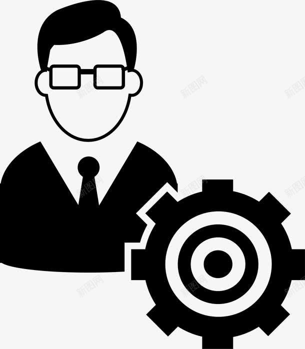 扁平黑色人物账号管理图标png_新图网 https://ixintu.com 人物 商务图标 图标 常用图标 简洁 账号管理 账号管理图标 黑色