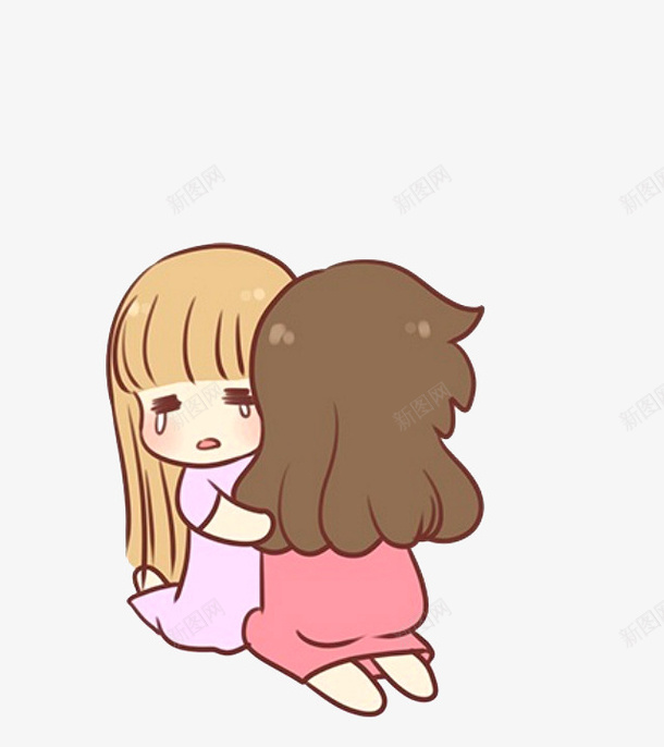 互相安慰的两人png免抠素材_新图网 https://ixintu.com 别担心 卡通手绘 哭泣 安息日 手绘色彩 逝者安息 长发 闺蜜 默哀