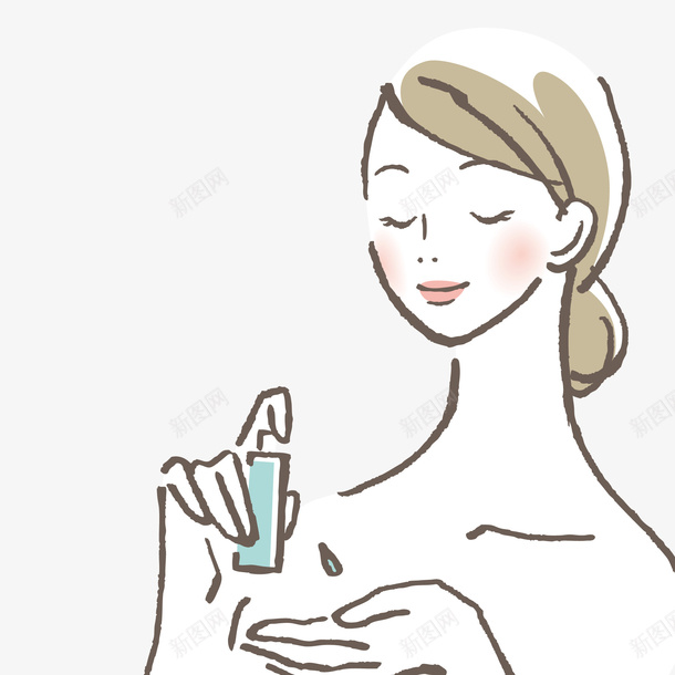 涂精油的女性人物矢量图ai免抠素材_新图网 https://ixintu.com 乳液 人物设计 女性 手绘 护理 护肤 精油 矢量图