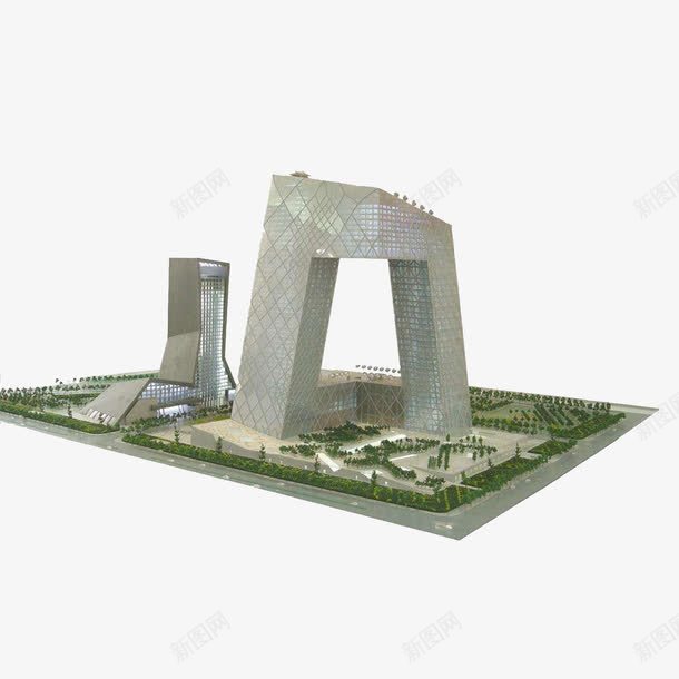 中央电视台模型png免抠素材_新图网 https://ixintu.com 中央电视台 中央电视台模型 北京建筑 大裤衩 央视大楼 现代建筑