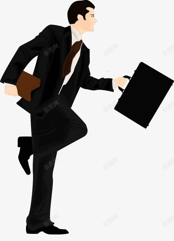 拎公文包的卡通男人png免抠素材_新图网 https://ixintu.com 上班人士 公文包 插画 男人