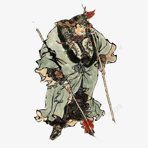 双枪董平手绘色彩画psd免抠素材_新图网 https://ixintu.com 双枪侠 小说人物 彩绘画 水浒传 生动 董平