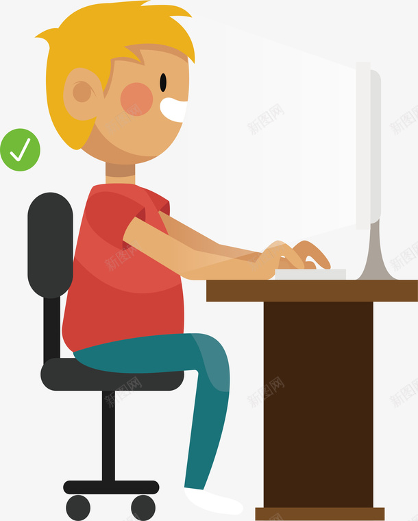 正确玩电脑坐姿矢量图ai免抠素材_新图网 https://ixintu.com 坐姿 坐姿端正 坐姿设计 正确 玩电脑 玩电脑坐姿 矢量图 示范