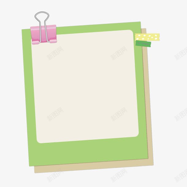 绿色留言条夹子留言板png免抠素材_新图网 https://ixintu.com 夹子 留言墙 留言条 留言板 绿色