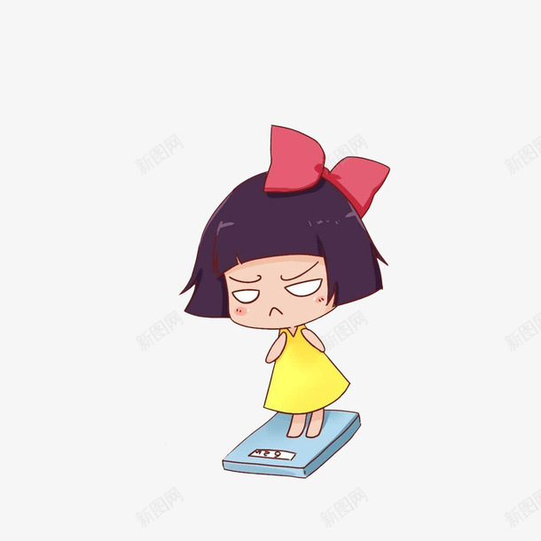 卡通称量体重生气的女孩png免抠素材_新图网 https://ixintu.com 人体秤 卡通手绘 怒气冲冲 生气女孩 称量体重