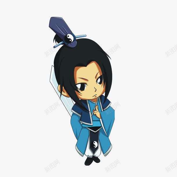 不高兴沉默的道士png免抠素材_新图网 https://ixintu.com 不高兴卡通 剑 卡通手绘 小道士 沉默 道士 道术 道袍