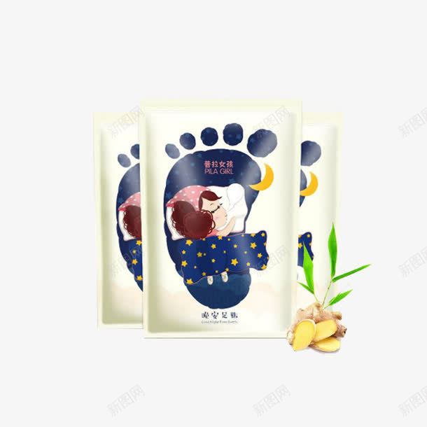 晚安足贴png免抠素材_新图网 https://ixintu.com 去角质嫩脚足膜 嫩白保湿 晚安足贴 美容行业 足膜 足膜美容行业海报设计