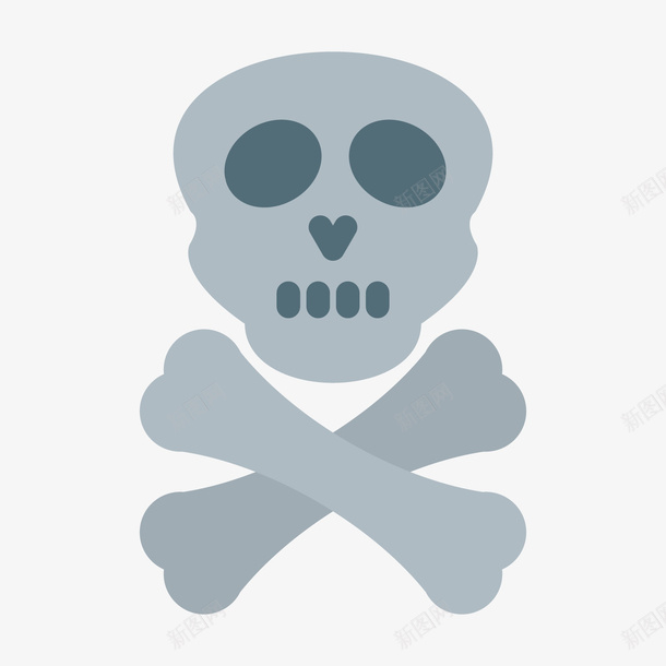 灰色骷髅危险图标矢量图ai_新图网 https://ixintu.com 化学品 危险 图标 平面 灰色 设计 骨头 骷髅 矢量图