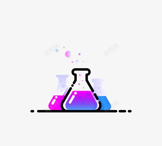 扁平化化学试剂png免抠素材_新图网 https://ixintu.com 创意 化学用品 化工器材 紫色化学试剂 蒸馏烧瓶 设计感