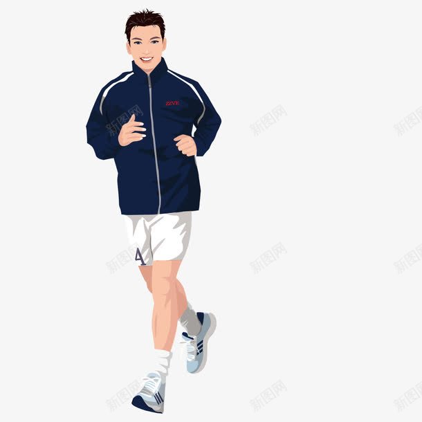 跑步的男青年png免抠素材_新图网 https://ixintu.com 中国青年 人物 跑步 运动服 锻炼