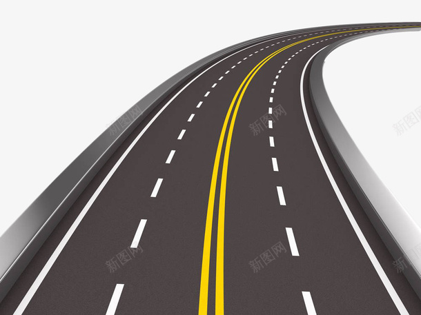 黑色沥青公路png免抠素材_新图网 https://ixintu.com 交通 公路 大路 弯曲 蜿蜒 马路 黑色