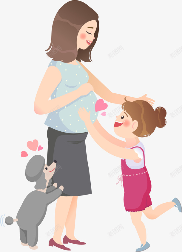 卡通怀孕母亲亲子插画矢量图ai免抠素材_新图网 https://ixintu.com 亲子 亲子时间 卡通亲子插画 怀孕母亲 温馨 矢量图