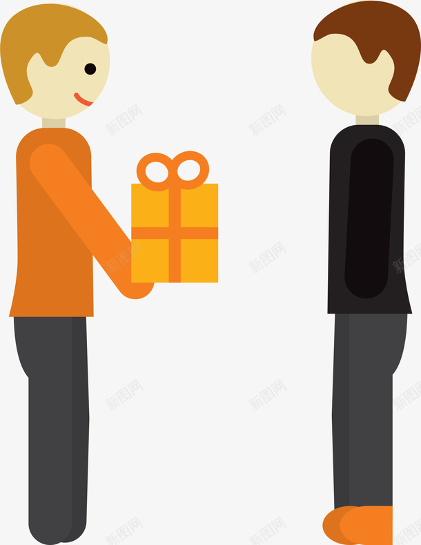 橙色卡通送礼小人png免抠素材_新图网 https://ixintu.com 免抠PNG 卡通 小人 橙色 礼品 礼尚往来 礼物 装饰图案 送礼
