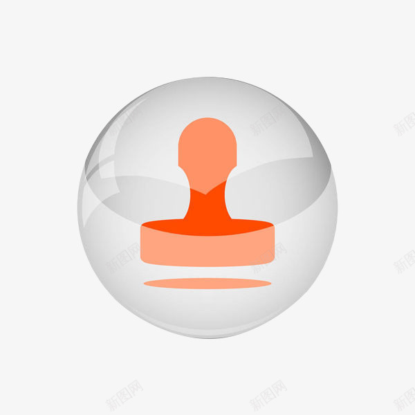 水晶球里的印章图标png_新图网 https://ixintu.com 刻印 印章 印章图标 图章 盖章 立体印章 篆刻 透明水晶球