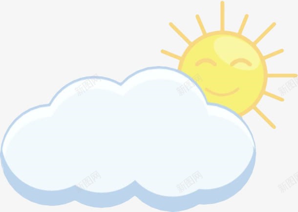手绘卡通太阳png免抠素材_新图网 https://ixintu.com 太阳 手绘 旭日东升 白云 阳光