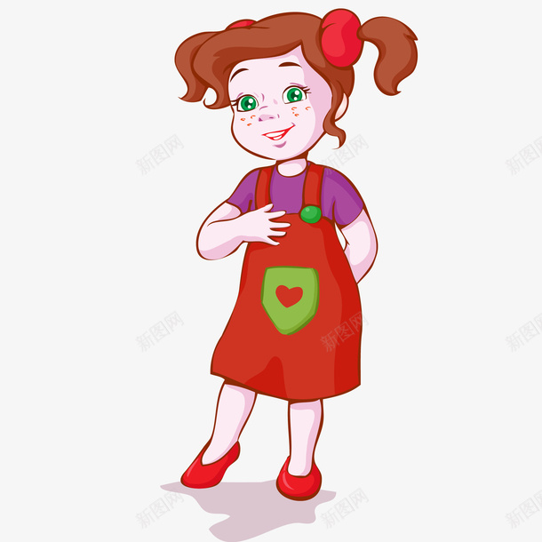 卡通自我介绍的小女孩png免抠素材_新图网 https://ixintu.com 人物设计 儿童节 卡通 小女孩 手绘 站着的小女孩 自我介绍