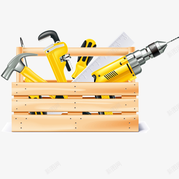 卡通木质工具箱矢量图ai免抠素材_新图网 https://ixintu.com 卡通 安装 工具设计 木质工具箱 维修 矢量图