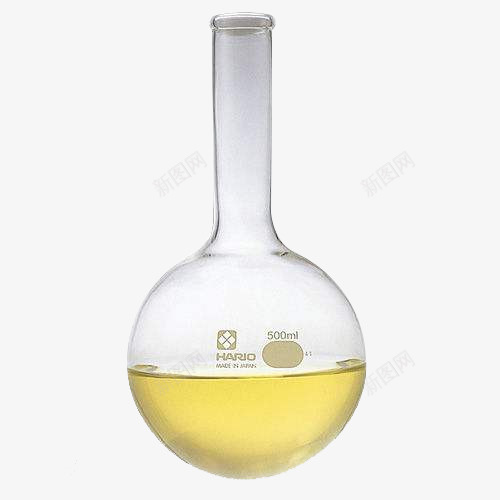 装化学药剂的圆底烧瓶png免抠素材_新图网 https://ixintu.com 化学用具 化学药剂 圆底烧瓶 烧瓶 透明 长颈烧瓶 黄色药剂