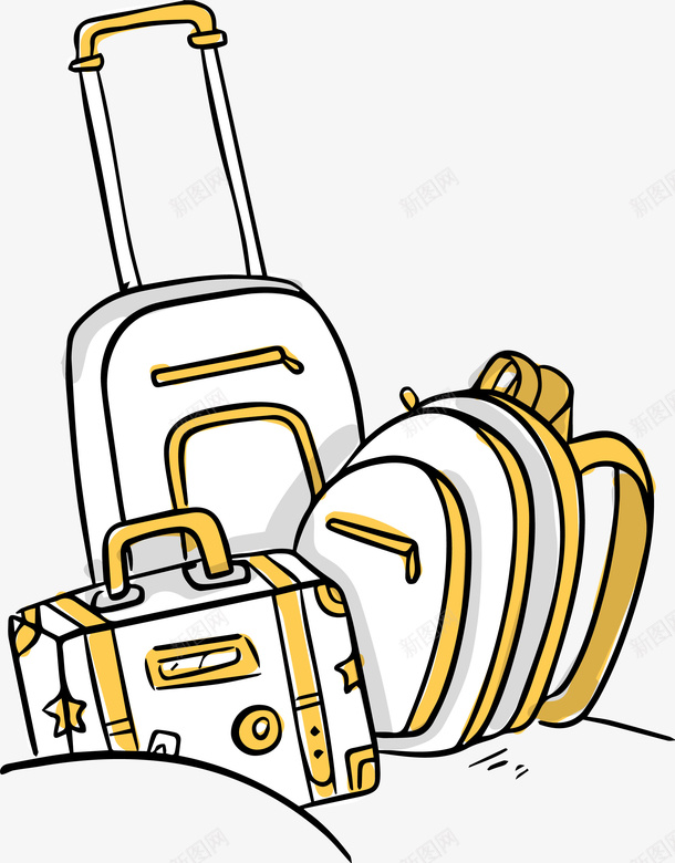 背包出行的行李箱png免抠素材_新图网 https://ixintu.com 出游 出行的行李箱 卡通 卡通行李箱 手绘行李箱 打开的行李箱 拉行李箱 行礼箱