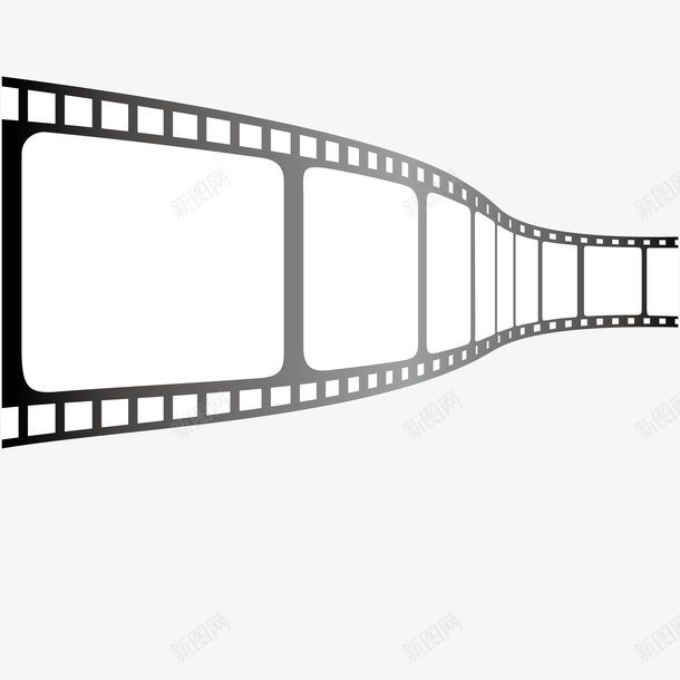 黑色电影胶片矢量图图标ai_新图网 https://ixintu.com 电影 素材 胶片 黑白 矢量图