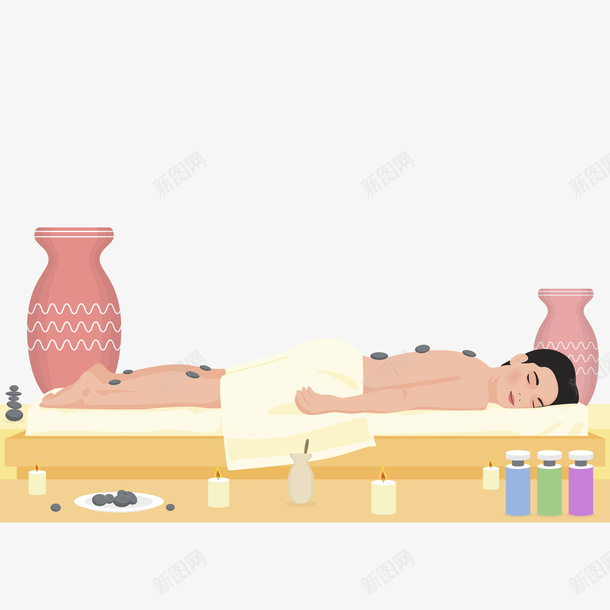 卡通做spa护理的女性png免抠素材_新图网 https://ixintu.com SPA 保养 养生馆 女性 手绘 按摩护理 矢量图案
