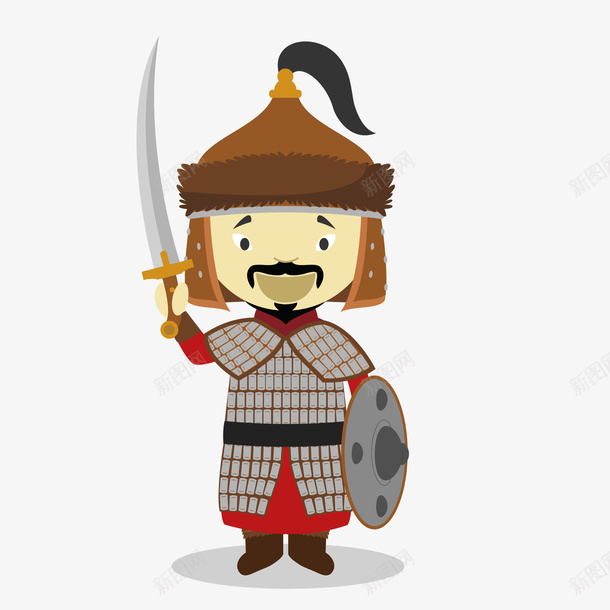 卡通古代的战士人物png免抠素材_新图网 https://ixintu.com 剑 古代 宝刀未老 将军 战争 战士 武器 武器库 盾牌