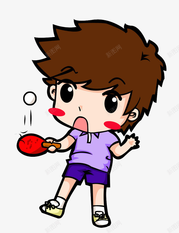 打乒乓球png免抠素材_新图网 https://ixintu.com 小孩 球 球拍 运动