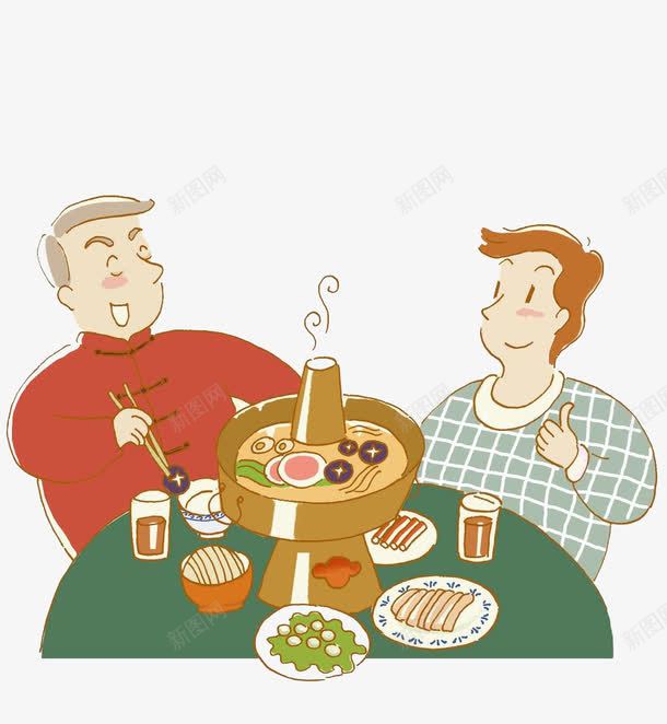 吃火锅冒菜的人png免抠素材_新图网 https://ixintu.com 卡通 可口火锅 吃饭 坐在餐桌前 手绘 火锅冒菜 美味冒菜 美味火锅