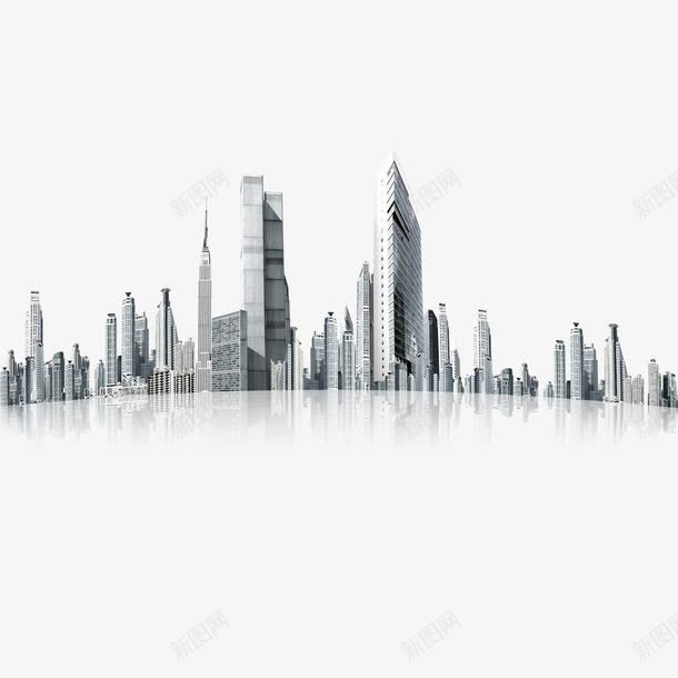 城市建筑png免抠素材_新图网 https://ixintu.com 城市建筑 楼林 楼群 灰色