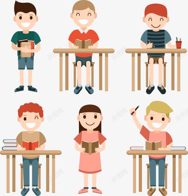 课堂上的积极发言png免抠素材_新图网 https://ixintu.com 举手发言 举手答题 学习 学校 矢量素材 礼貌 课堂 课堂礼仪 高举手臂